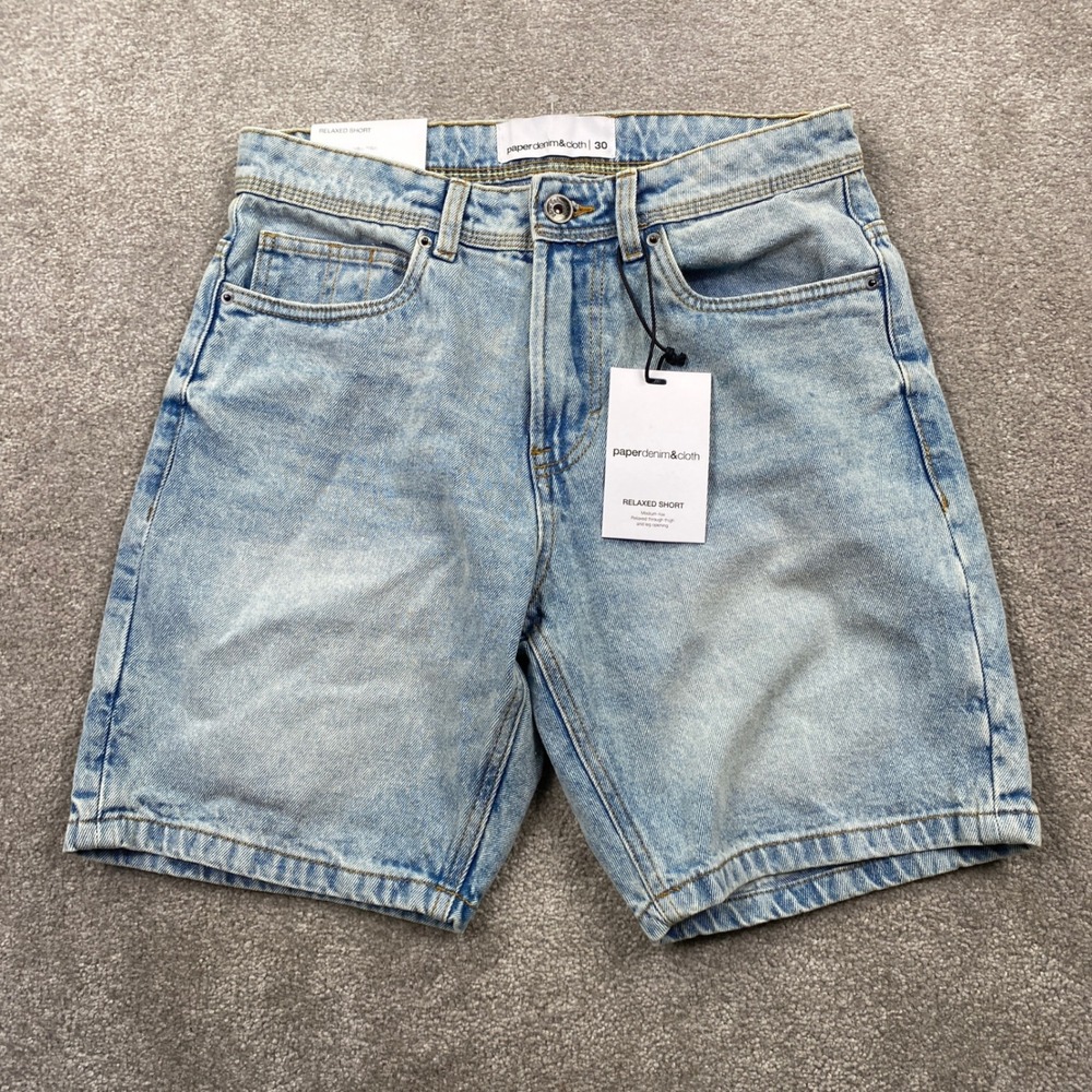 Paper denim & cloth Relaxed Short Mens 30 Stern Light Blue Cotton DS9X37LSERR3